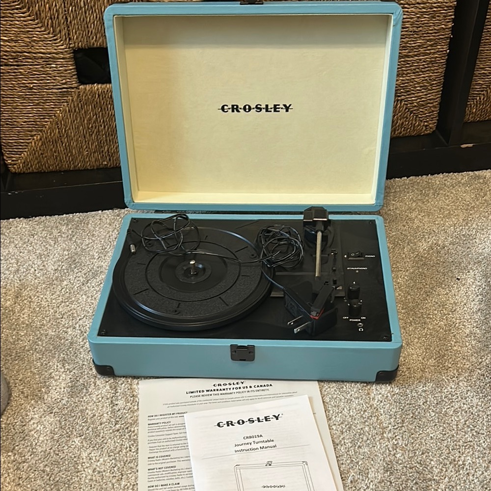 Crosley Blue Vinyl Record Player Portable